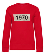 Now Reduced 1970 sweatshirt in Bright Red