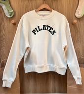 Pilates Sweatshirt Cream and Forest Green