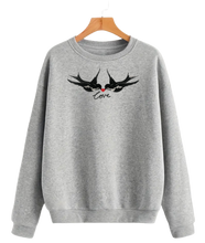 Load image into Gallery viewer, Love Birds Sweatshirt in Soft Grey.