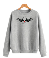 Love Birds Sweatshirt in Soft Grey.