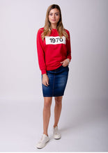 Load image into Gallery viewer, Personalised Year Sweatshirt in Classic Red