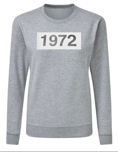 Personalised Year Sweatshirt in Chelsea Grey
